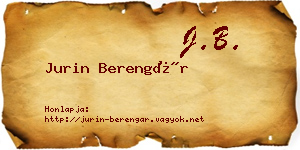 Jurin Berengár névjegykártya